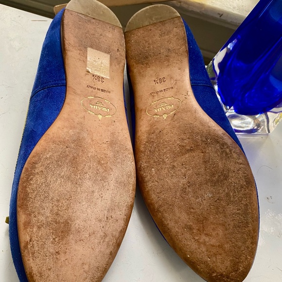 Prada Peep Suede D’orsay Toe Flats size 38 1/2 - Picture 6 of 8